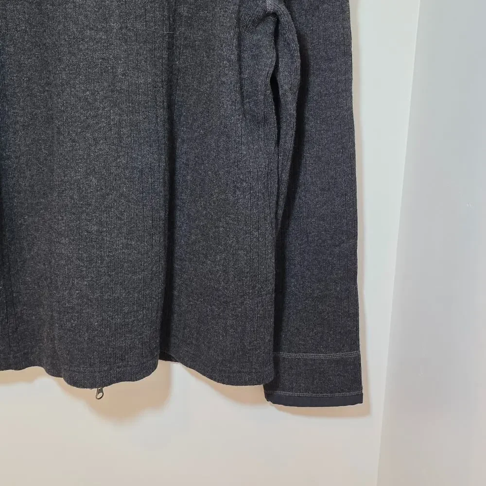 Prana Men’s Barclay Full Zip Wool Blend Sweater Charcoal Size XL